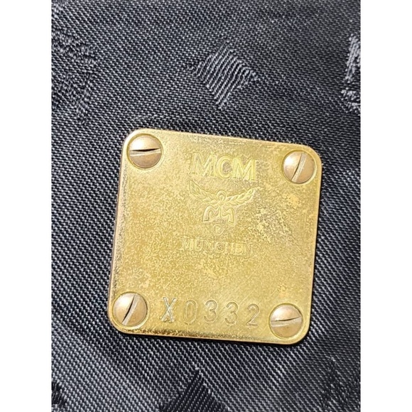 Authentic MCM Vintage Visetos Nylon Shopping Tote Bag Black - Picture 12 of 15